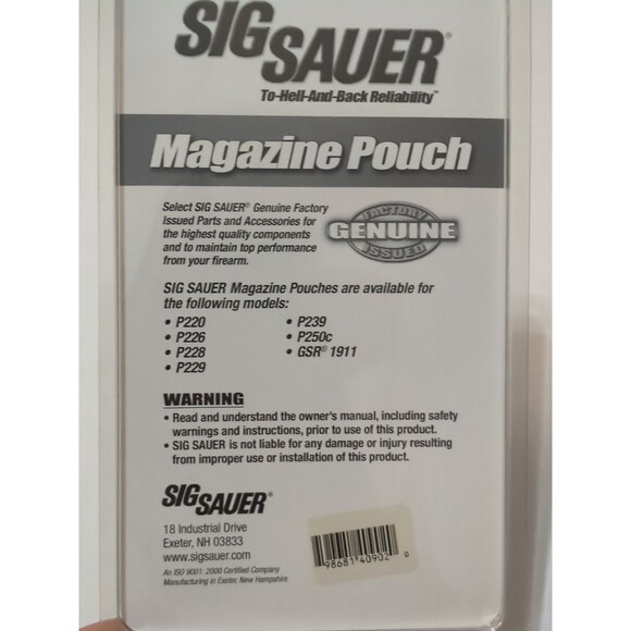 Sig Sauer P220 Black Polymer Double Magazine Pouch NIP - Picture 3 of 6